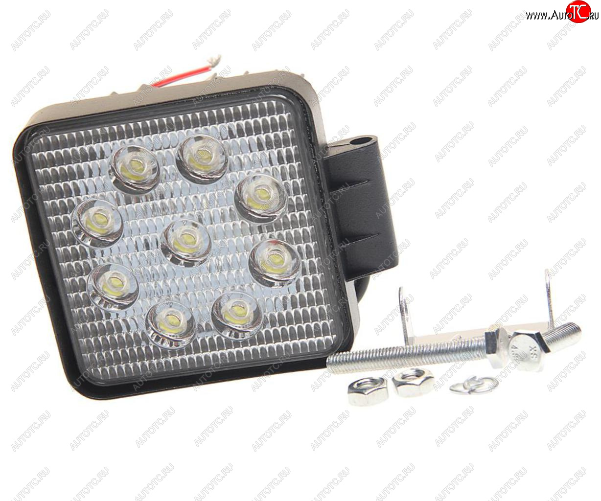 1 249 р. Фара рабочего света квадратная 110х110мм 27Вт (9 LED) рассеянный свет (Flood) 12-24V MEGAPOWER MEGAPOWER 370-30-003  с доставкой в г. Вологда
