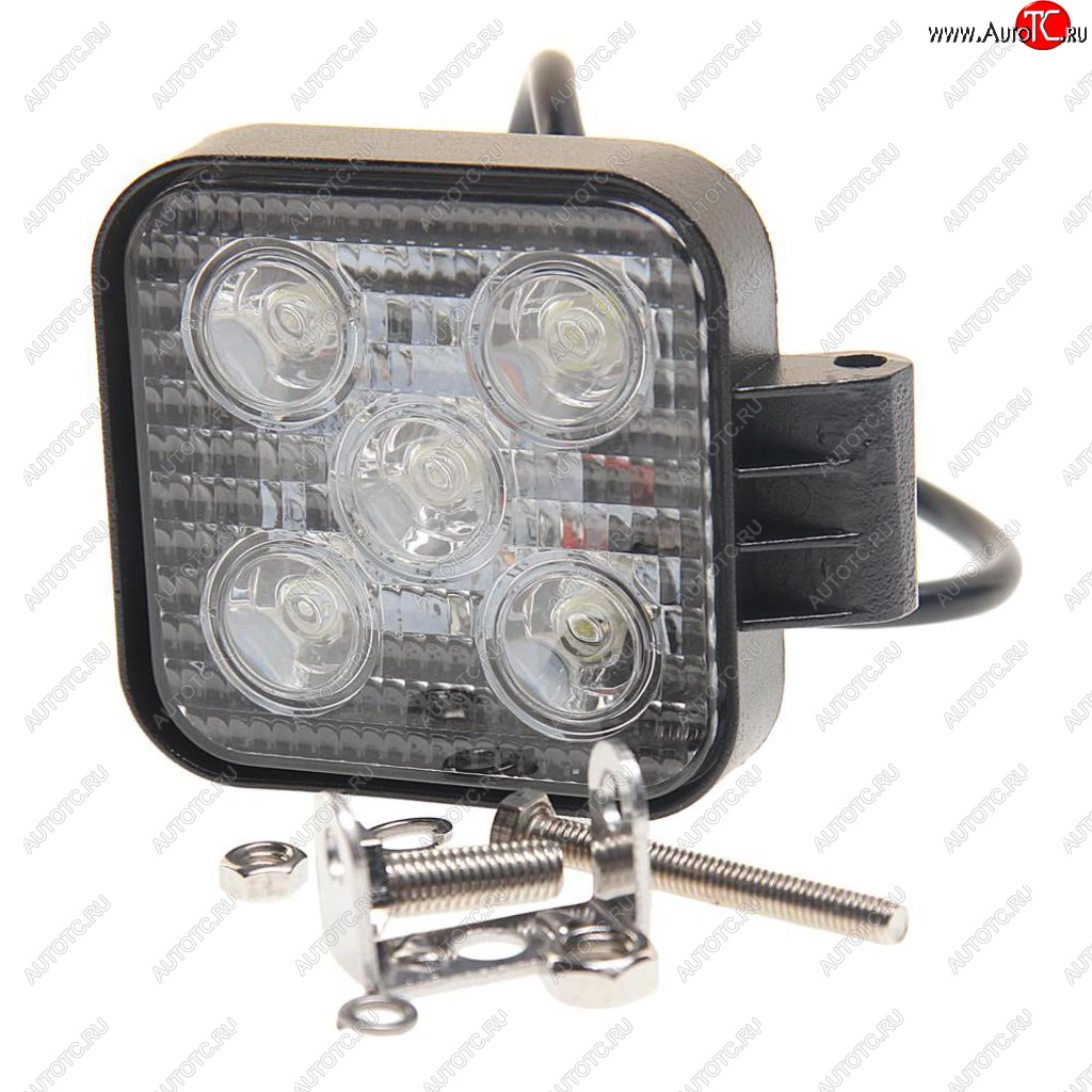 1 129 р. Фара рабочего света квадратная 85х85x38мм 20Вт (5 LED) рассеянный свет (Flood) 12-24V MEGAPOWER MEGAPOWER 370-30-004  с доставкой в г. Вологда