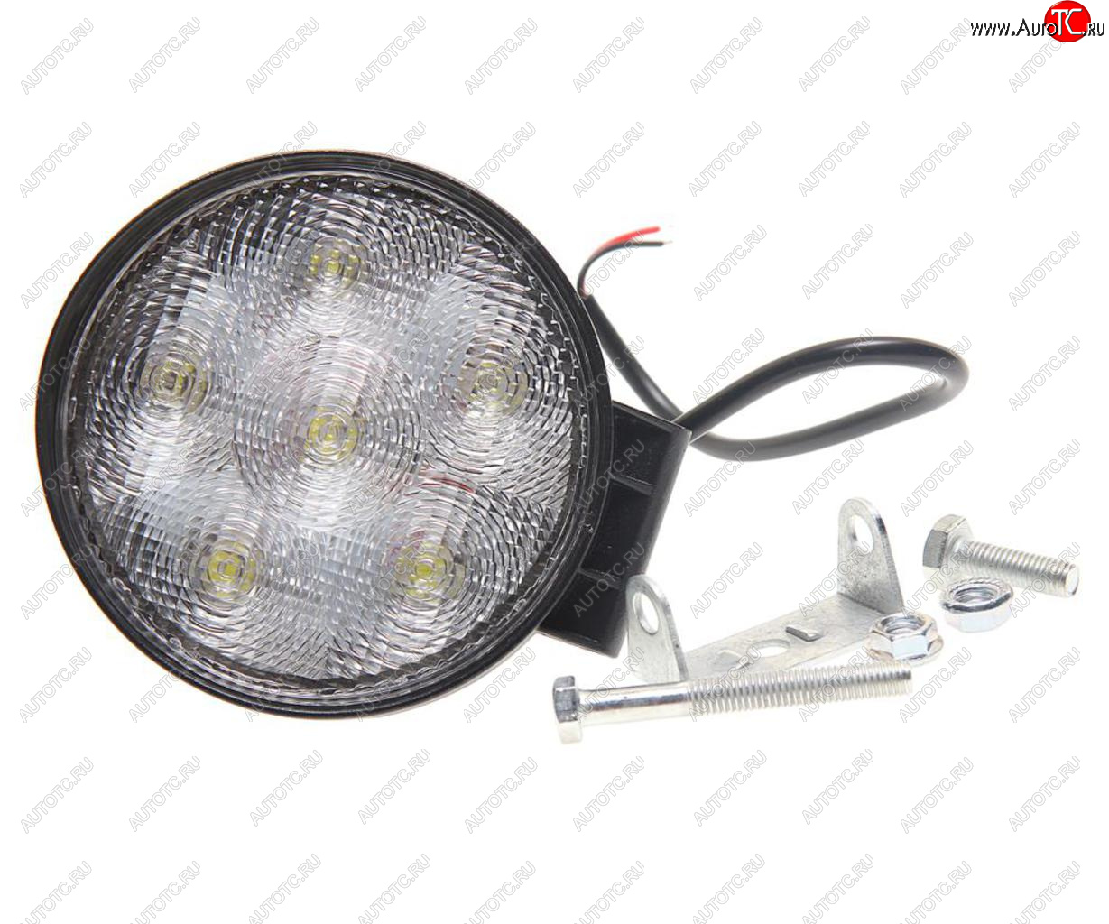 1 099 р. Фара рабочего света круглая 115х115x38мм 18Вт (6 LED) IP68 рассеянный свет (Flood) 12-24V MEGAPOWER MEGAPOWER 370-30-005  с доставкой в г. Вологда