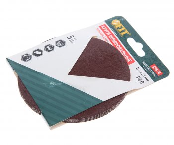 Бумага наждачная на липучке D125 Р80 5шт. FIT FIT 39654