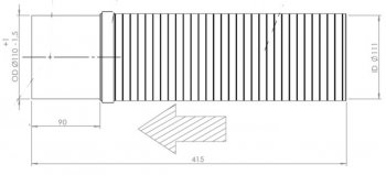 2 759 р. Гофра MAN выхлопной системы (d=111 L=415) (нерж.) с фланцем E-line DINEX DINEX 47271 DINEX 47271  с доставкой в г. Вологда. Увеличить фотографию 2