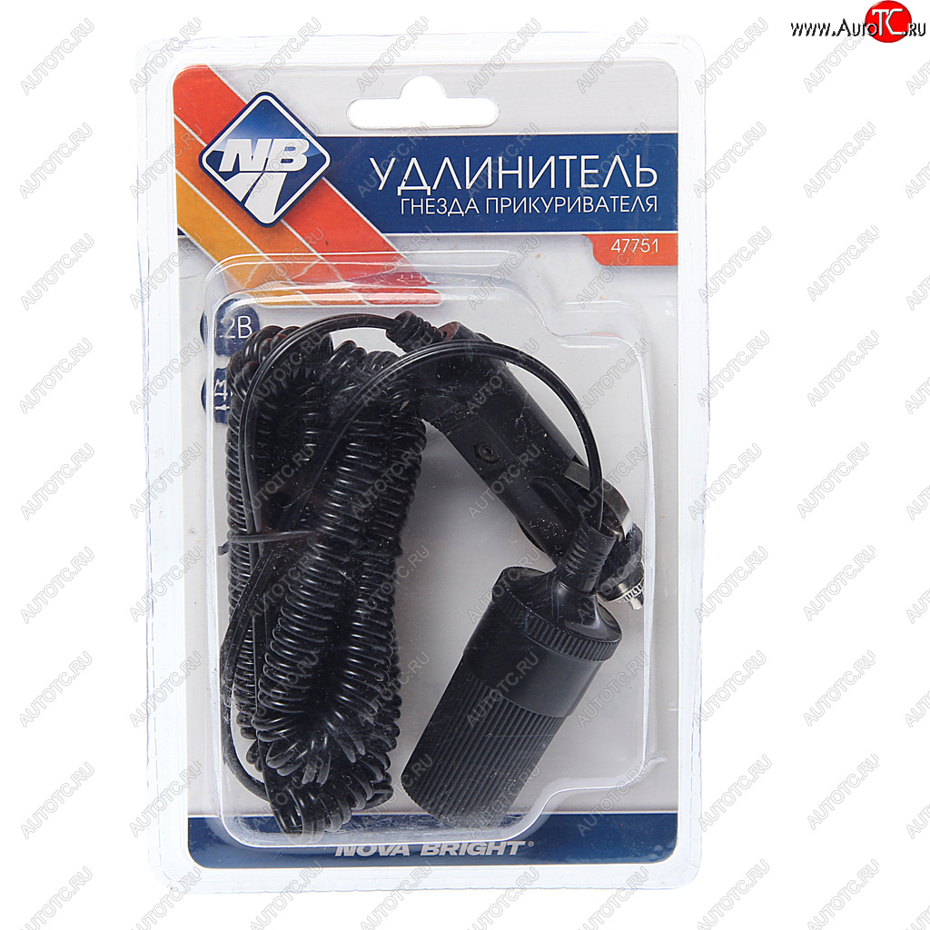 349 р. Удлинитель прикуривателя 12-24V 4м NOVA BRIGHT NOVA BRIGHT 47751  с доставкой в г. Вологда