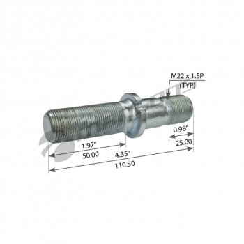 254 р. Шпилька колеса SAF (M22x1.5,M22x1.5,L=112) MANSONS MANSONS 600.131 MANSONS 600.131  с доставкой в г. Вологда. Увеличить фотографию 2