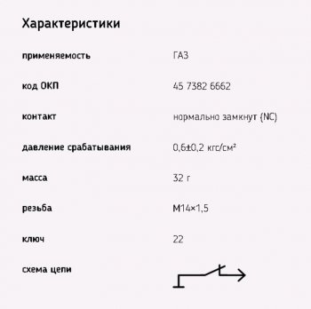 193 р. Датчик давления масла ГАЗ,УАЗ дв.4216 на лампу ЭМИ ЭМИ 6022.3829-03  с доставкой в г. Вологда. Увеличить фотографию 3