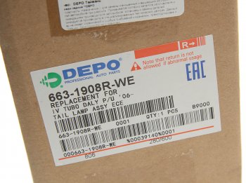 3 199 р. Фонарь задний IVECO Daily правый (с разъемом AMP) красно-белый DEPO DEPO 663-1908r-we  с доставкой в г. Вологда. Увеличить фотографию 5