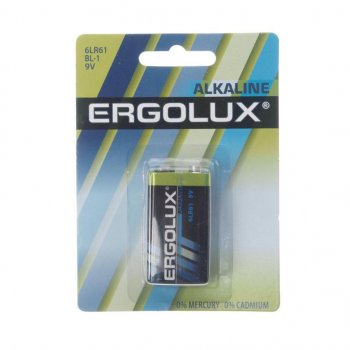 Батарейка KRONA 6LR61 9V блистер 1шт. Alkaline ERGOLUX ERGOLUX 6lr61 bl-1