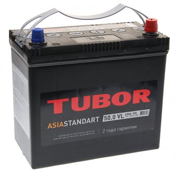 Аккумулятор TUBOR Asia Standart 50Ач обратная полярность TUBOR 6ст50(0) b24l