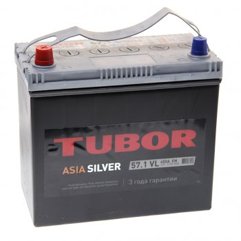 Аккумулятор TUBOR Asia Silver 57Ач TUBOR 6ст57(1) b24r