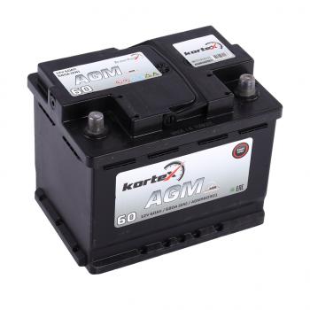 Аккумулятор KORTEX AGM 60Ач обратная полярность KORTEX 6ст60(0) agm560901
