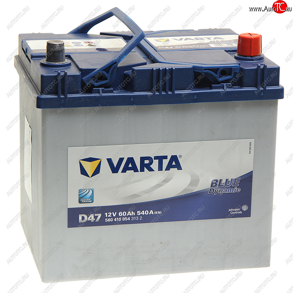 13 749 р. Аккумулятор VARTA Blue Dynamic 60Ач обратная полярность VARTA 6ст60(0) d47  с доставкой в г. Вологда