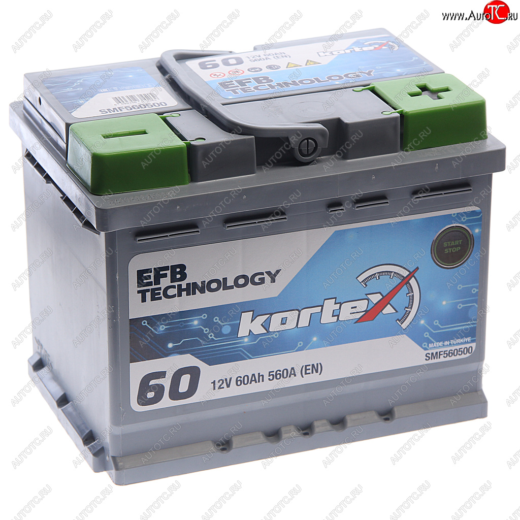13 499 р. Аккумулятор KORTEX EFB 60Ач обратная полярность KORTEX 6ст60(0) smf560500  с доставкой в г. Вологда