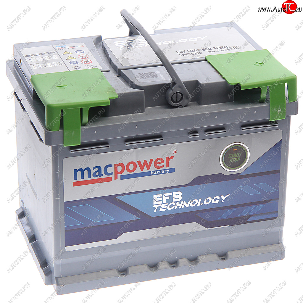 11 549 р. Аккумулятор MACPOWER EFB 60Ач обратная полярность MACPOWER 6ст60(0) smf5632052  с доставкой в г. Вологда