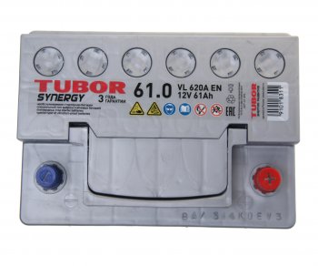 9 999 р. Аккумулятор TUBOR Synergy 61Ач обратная полярность TUBOR 6ст61(0)  с доставкой в г. Вологда. Увеличить фотографию 2