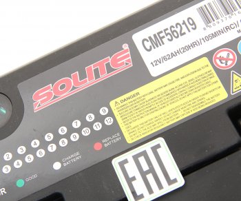 11 599 р. Аккумулятор SOLITE 62Ач обратная полярность SOLITE 6ст62(0) cmf 56219  с доставкой в г. Вологда. Увеличить фотографию 2