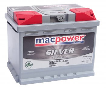 Аккумулятор MACPOWER 62Ач обратная полярность MACPOWER 6ст62(0) smf56030