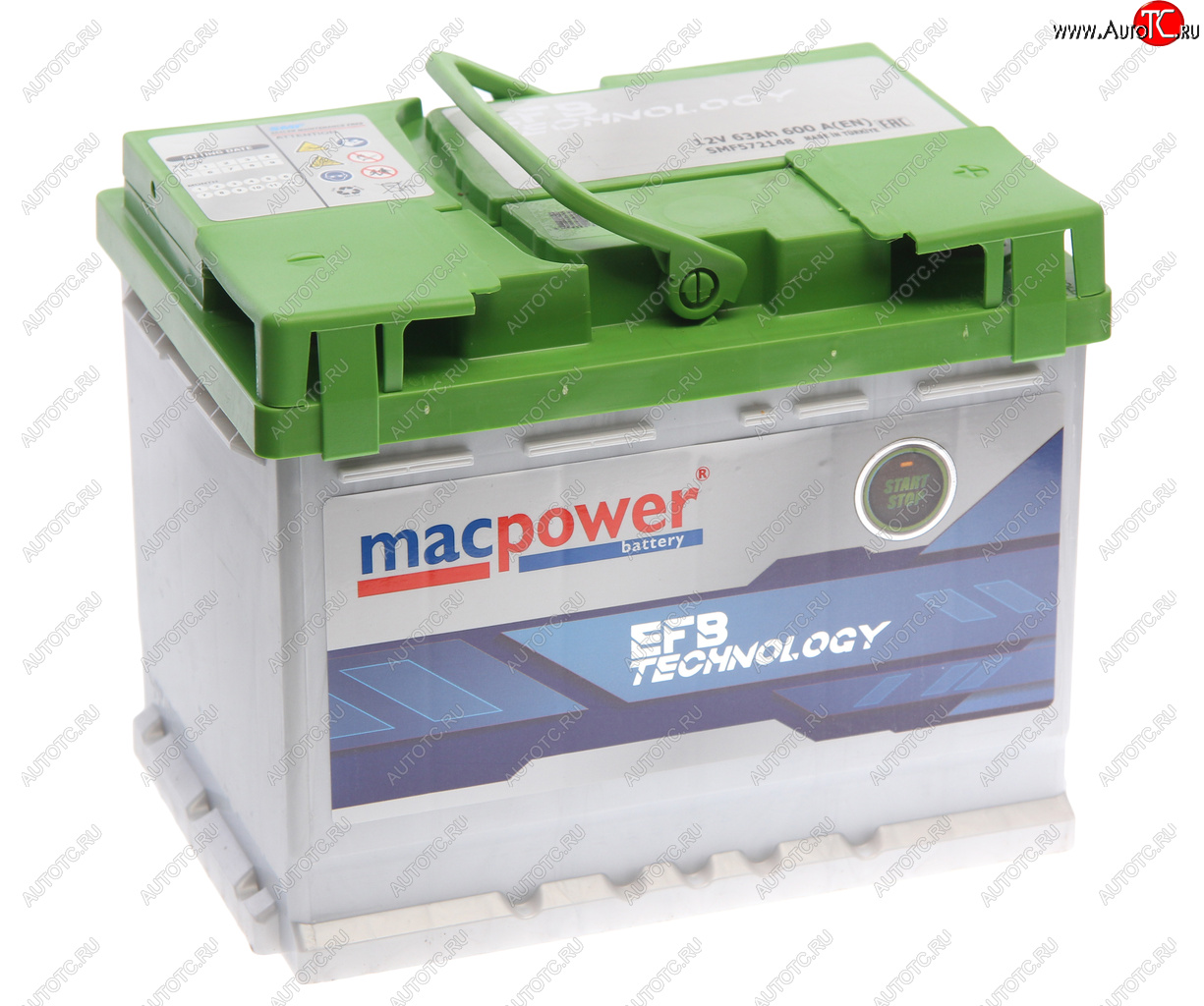 13 949 р. Аккумулятор MACPOWER EFB 63Ач обратная полярность MACPOWER 6ст63(0) smf572148  с доставкой в г. Вологда