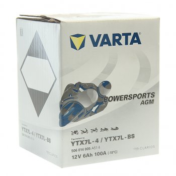 4 199 р. Аккумулятор VARTA MOTO AGM 6Ач VARTA 6ст6 ytx7l-4(bs)  с доставкой в г. Вологда. Увеличить фотографию 2