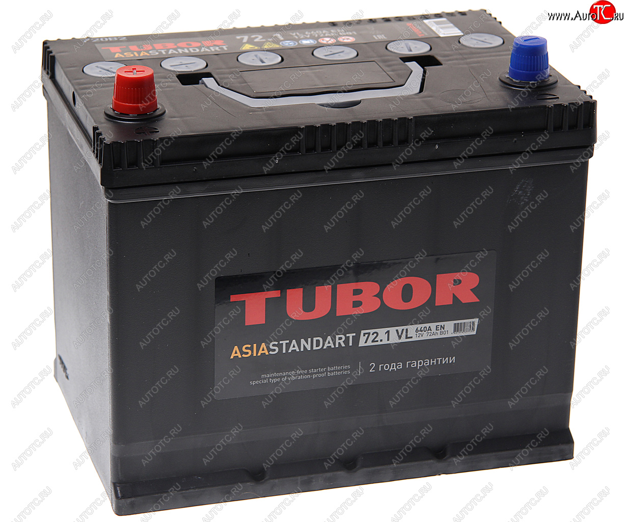 11 249 р. Аккумулятор TUBOR Asia Standart 72Ач TUBOR 6ст72(1) d26r  с доставкой в г. Вологда
