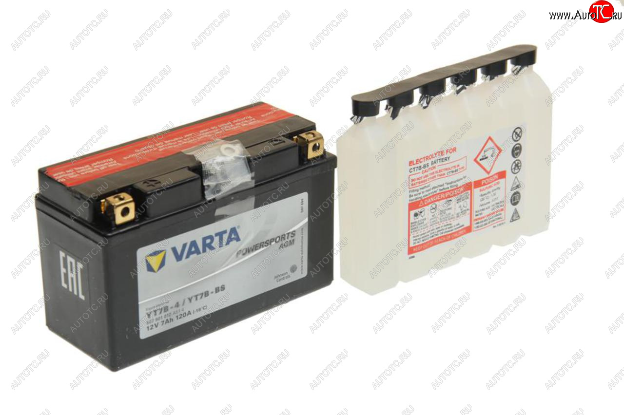 5 249 р. Аккумулятор VARTA MOTO AGM 7Ач VARTA 6ст7 507 901 012 (yt7b-4(bs))  с доставкой в г. Вологда