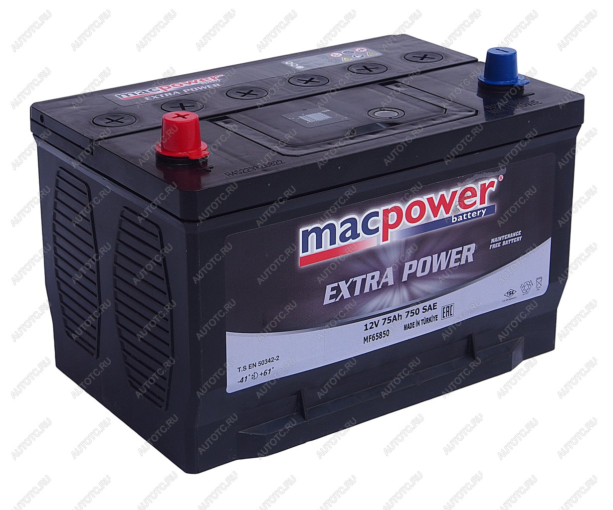 13 999 р. Аккумулятор MACPOWER EXTRA POWER 75Ач MACPOWER 6ст75(1) smf65-850  с доставкой в г. Вологда