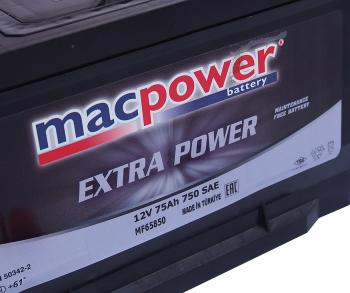 13 999 р. Аккумулятор MACPOWER EXTRA POWER 75Ач MACPOWER 6ст75(1) smf65-850  с доставкой в г. Вологда. Увеличить фотографию 3