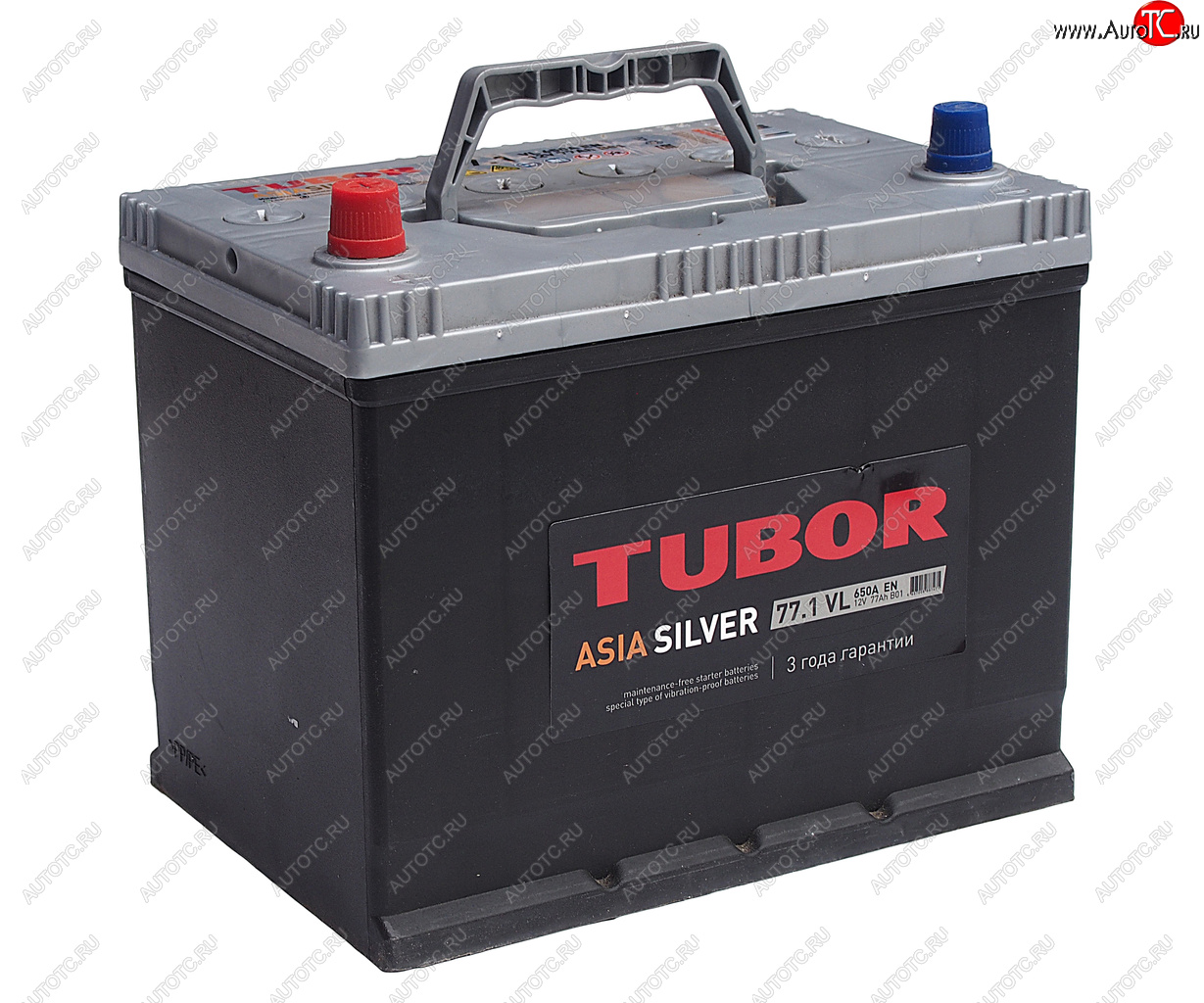 12 349 р. Аккумулятор TUBOR Asia Silver 77Ач TUBOR 6ст77(1) d26r  с доставкой в г. Вологда