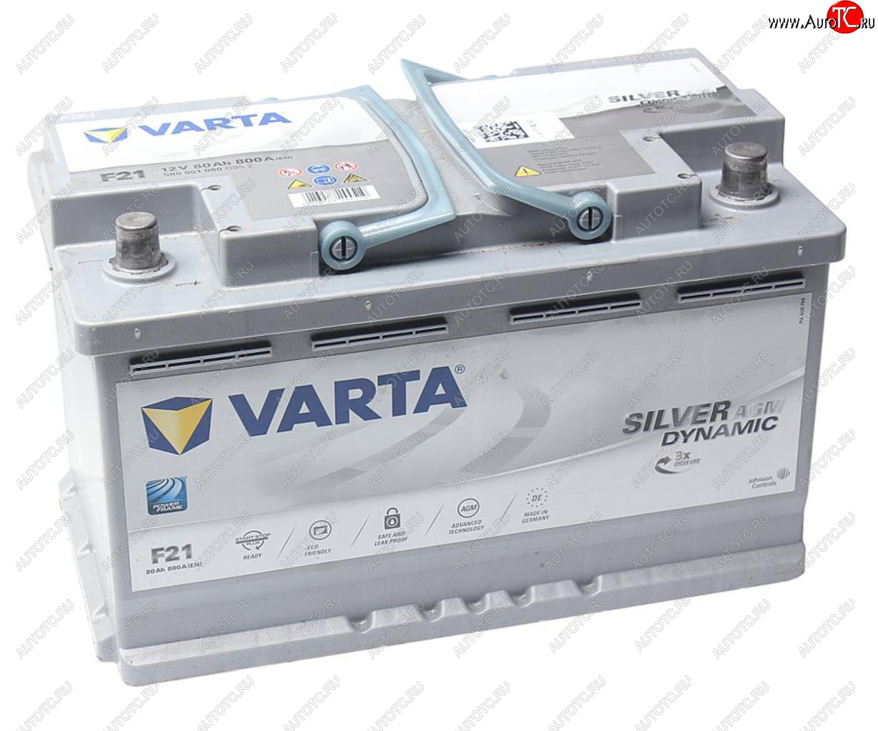 31 999 р. Аккумулятор VARTA Silver Dynamic AGM 80Ач обратная полярность VARTA 6ст80(0) f21 (a6)  с доставкой в г. Вологда