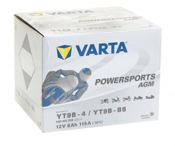 5 249 р. Аккумулятор VARTA MOTO AGM 8Ач VARTA 6ст8 509 902 008 (yt9b-4(bs))  с доставкой в г. Вологда. Увеличить фотографию 2