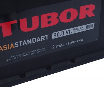 13 199 р. Аккумулятор TUBOR Asia Standart 90Ач обратная полярность TUBOR 6ст90(0) d31l  с доставкой в г. Вологда. Увеличить фотографию 2