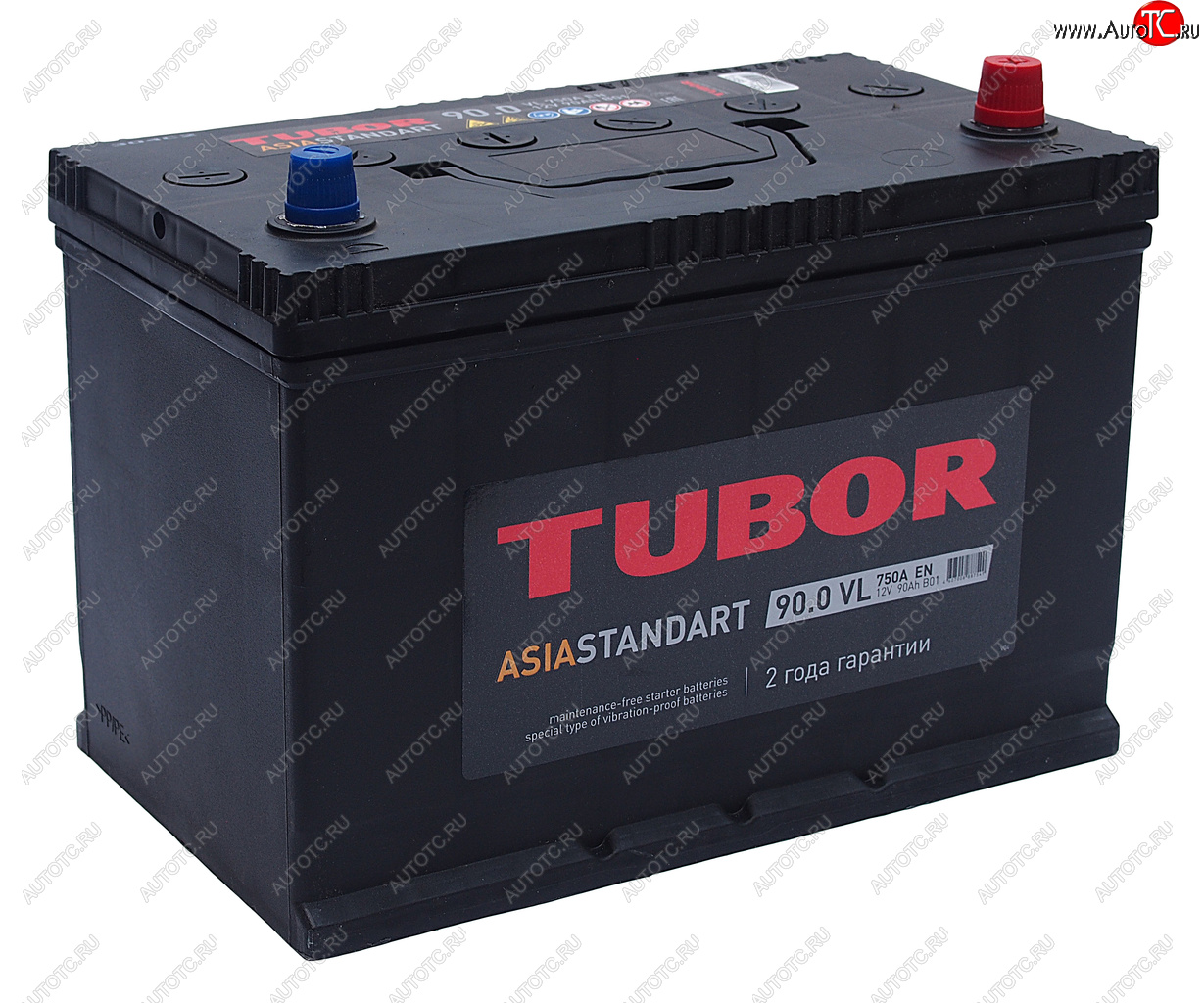 13 199 р. Аккумулятор TUBOR Asia Standart 90Ач обратная полярность TUBOR 6ст90(0) d31l  с доставкой в г. Вологда