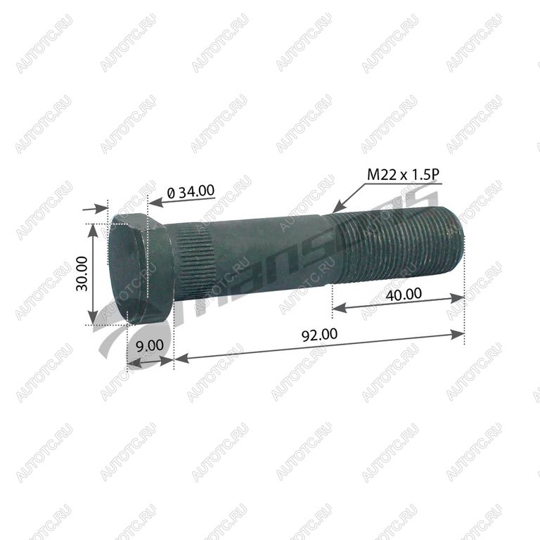 229 р. Шпилька колеса IVECO (M22x1.5х92) MANSONS MANSONS 750.018  с доставкой в г. Вологда