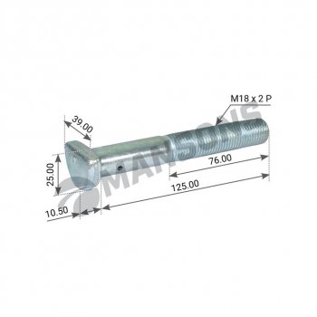 101 р. Шпилька колеса BPW (M18x2.0x125) MANSONS MANSONS 790.179  с доставкой в г. Вологда. Увеличить фотографию 3