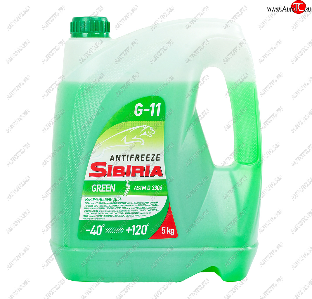 869 р. Антифриз зеленый -40C 5кг G11 SIBIRIA SIBIRIA 800216  с доставкой в г. Вологда