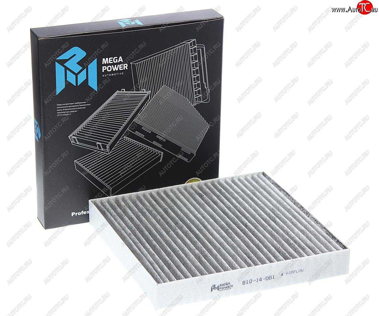 469 р. Фильтр воздушный салона MITSUBISHI Lancer 10 угольный MEGAPOWER MEGAPOWER 810-14-061  с доставкой в г. Вологда