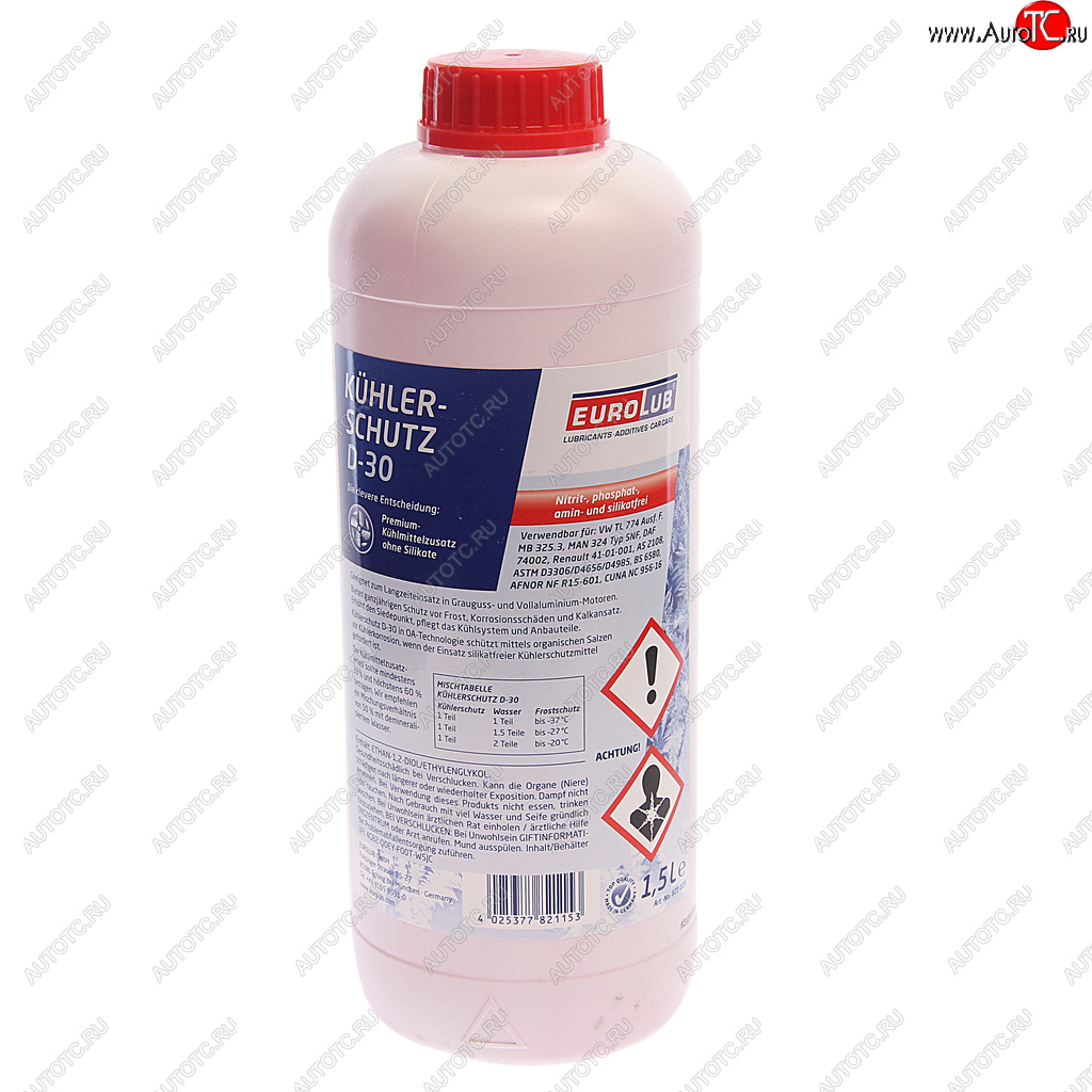 1 399 р. Антифриз красный Protection Fluid D-30 концентрат 1.5кг EUROLUB EUROLUB 821015  с доставкой в г. Вологда