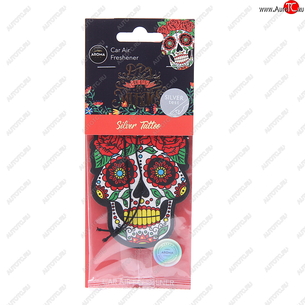 157 р. Ароматизатор подвесной пластина (silver tatoo) Dia De Los Muertos AROMA CAR AROMA CAR 83118  с доставкой в г. Вологда