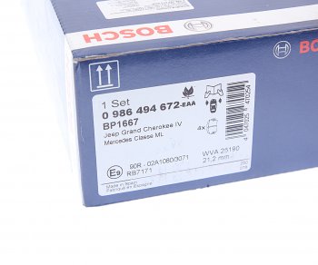 5 249 р. Колодки тормозные передние (4шт.) BOSCH Mercedes-Benz ML class W166 (2011-2015)  с доставкой в г. Вологда. Увеличить фотографию 4