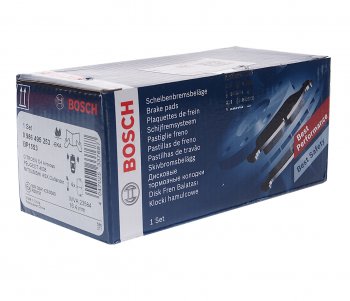 2 599 р. Колодки тормозные передние (4шт.) BOSCH Mitsubishi Lancer 8 дорестайлинг седан (1995-1997)  с доставкой в г. Вологда. Увеличить фотографию 2