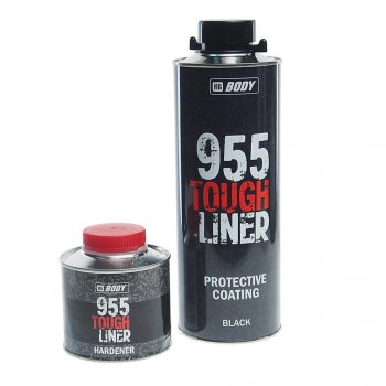 Антигравий черный сверхпрочное покрытие 600мл Tough Liner 955 с отвердителем 0.2л BODY BODY 9550200001