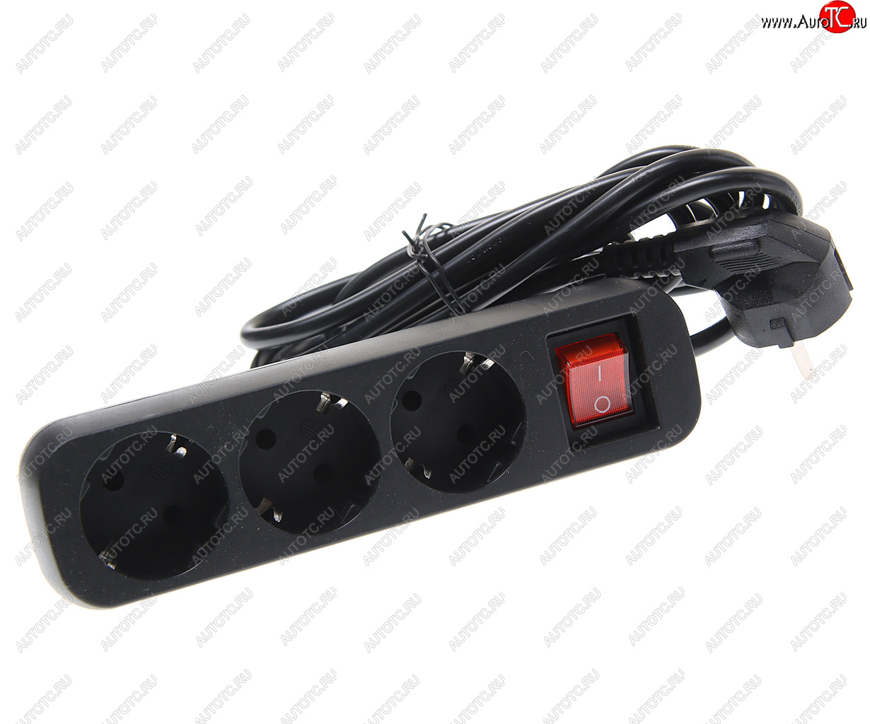 439 р. Фильтр сетевой 3м 10А 2200Вт 3 гнезда с заземлением черный DEFENDER DEFENDER 99334  с доставкой в г. Вологда