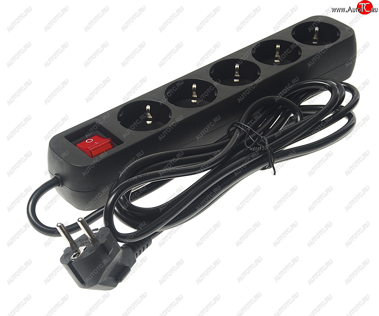399 р. Фильтр сетевой 3м 10А 2200Вт 5 гнезд с заземлением черный DEFENDER DEFENDER 99342  с доставкой в г. Вологда