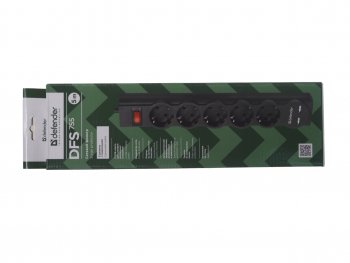 929 р. Фильтр сетевой 5м 10А 2200Вт 5 гнезд + 2 USB с заземлением черный DEFENDER DEFENDER 99755  с доставкой в г. Вологда. Увеличить фотографию 5