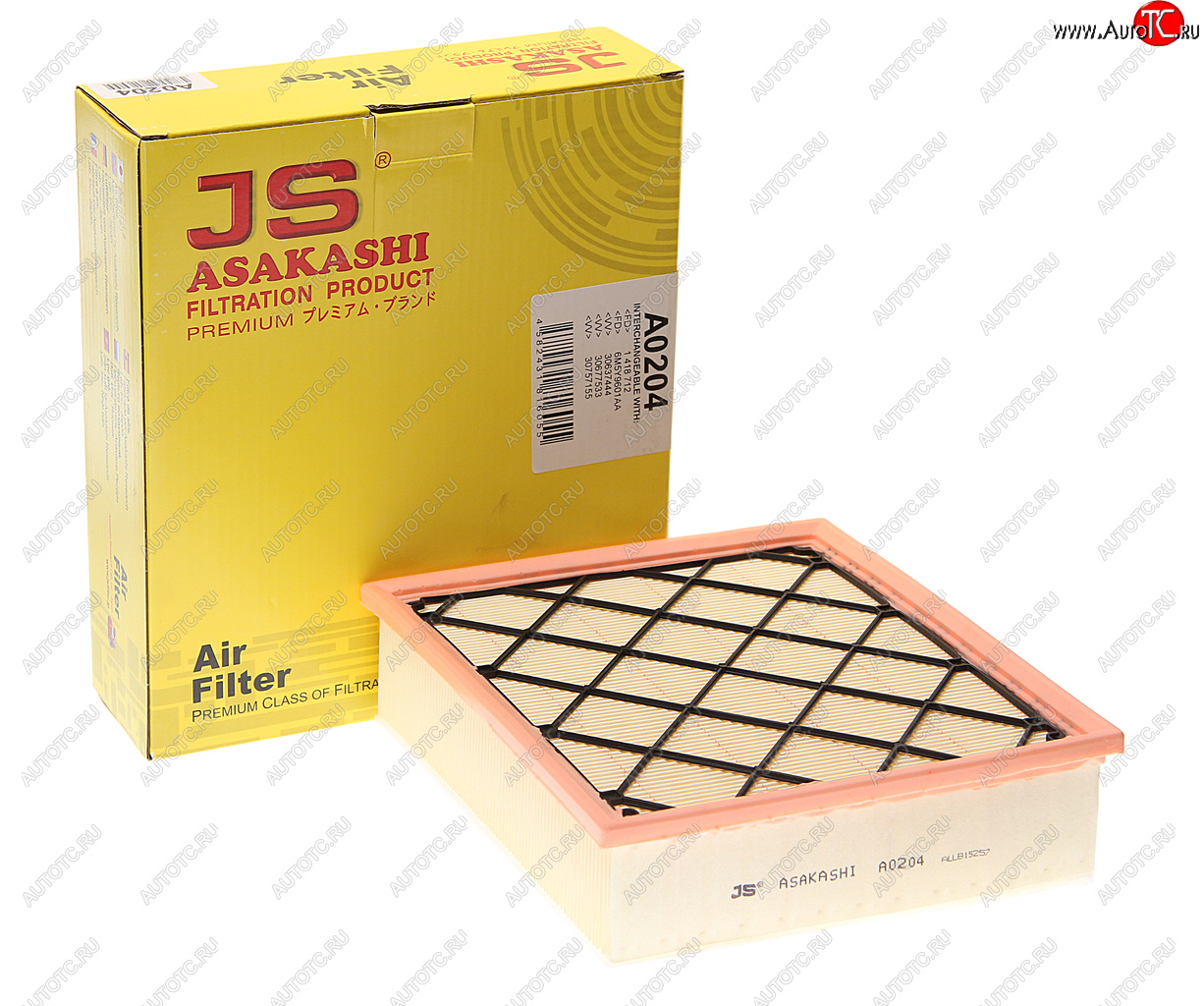 1 569 р. Фильтр воздушный FORD Focus (05-08),Mondeo (07-) VOLVO S40,S80,V50,V70 (07-) JS ASAKASHI JS ASAKASHI a0204  с доставкой в г. Вологда