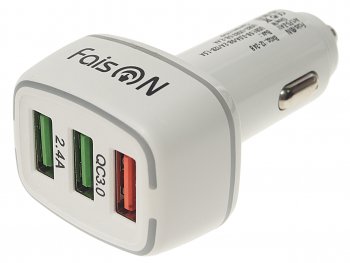 Устройство зарядное в прикуриватель 3USB 12V FAISON FAISON a1 white