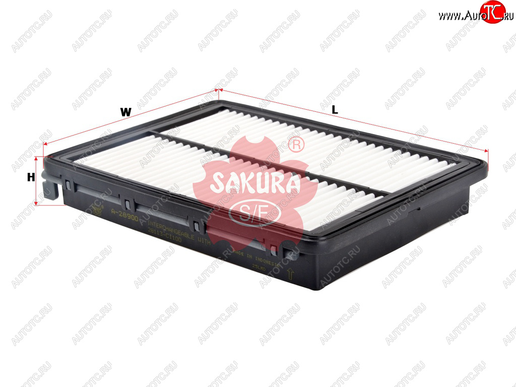 999 р. Фильтр воздушный HYUNDAI Sonata (14-) SAKURA SAKURA a28900  с доставкой в г. Вологда