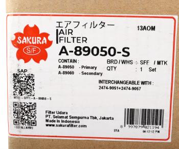 9 449 р. Фильтр воздушный DAEWOO Novus внешний,внутренний SAKURA SAKURA a89050s  с доставкой в г. Вологда. Увеличить фотографию 7
