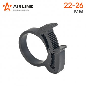 23 р. Хомут 22-267 мм, силовой зубчатый замок, пластик (ПА66) черный AIRLINE AIRLINE adhc002  с доставкой в г. Вологда. Увеличить фотографию 2