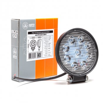 479 р. Фара рабочего света круглая 115х142x28мм 27W 9LED (направленный свет) AVTOELECTRICA AVTOELECTRICA ae27r-9led-28hc ае  с доставкой в г. Вологда. Увеличить фотографию 5