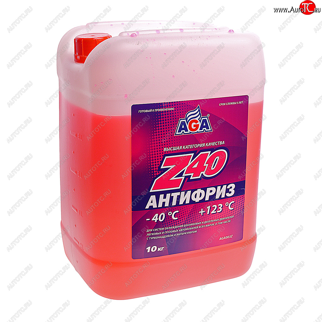 2 799 р. Антифриз красный -40C 10кг Antifreeze Z40 AGA AGA aga003z  с доставкой в г. Вологда