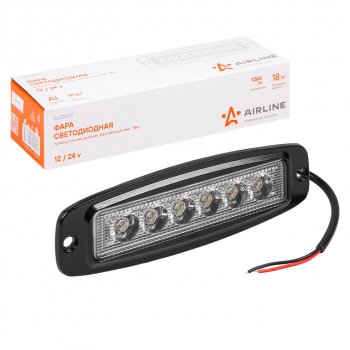 799 р. Фара рабочего света 185х60x35мм 18Вт 6LED врезная прямоугольная AIRLINE AIRLINE aled007  с доставкой в г. Вологда. Увеличить фотографию 4